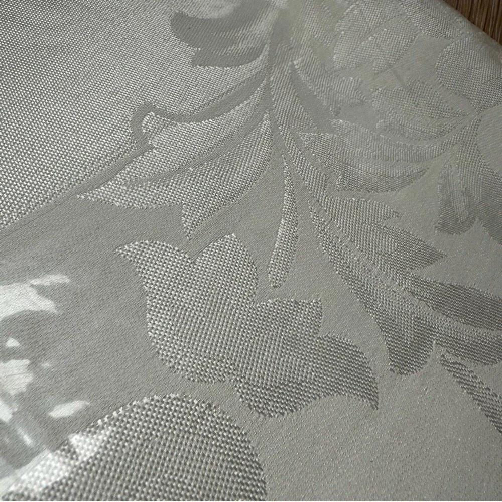 NOS NWT Vintage Home Studio Damask White Tablecloth - 62